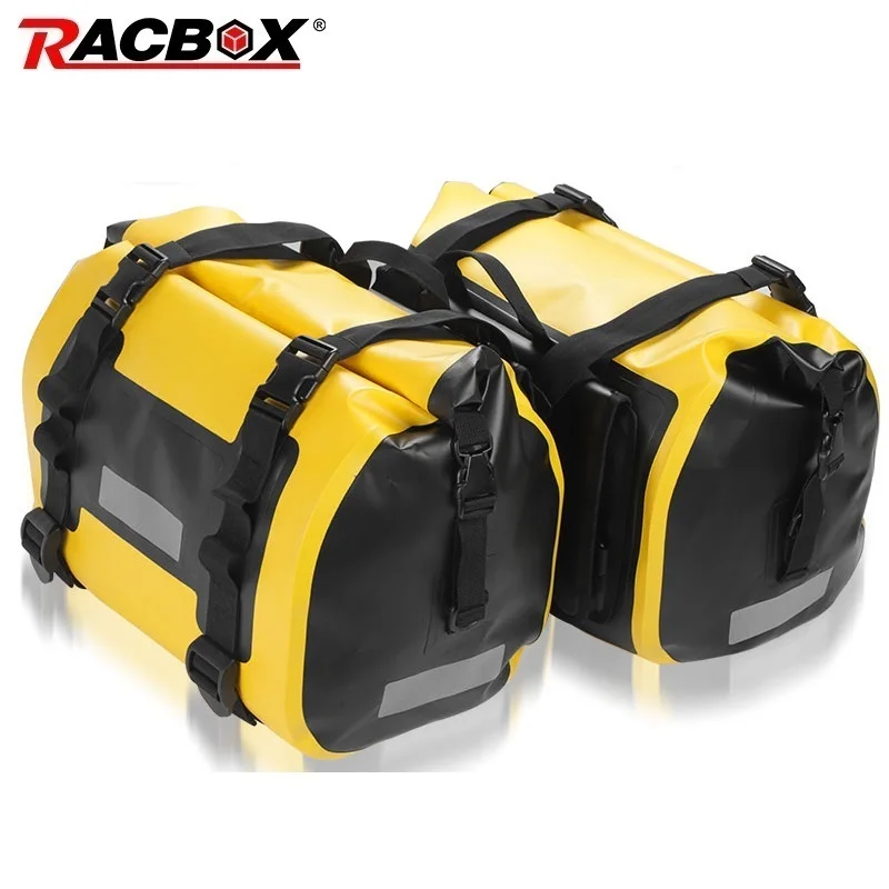 Motorcycle Saddlebags Waterproof PVC Side Luggage Bags for BMW Honda Yamaha Suzuki Kawasaki Aprilia Benelli 60L/2 Tail SaddleBag