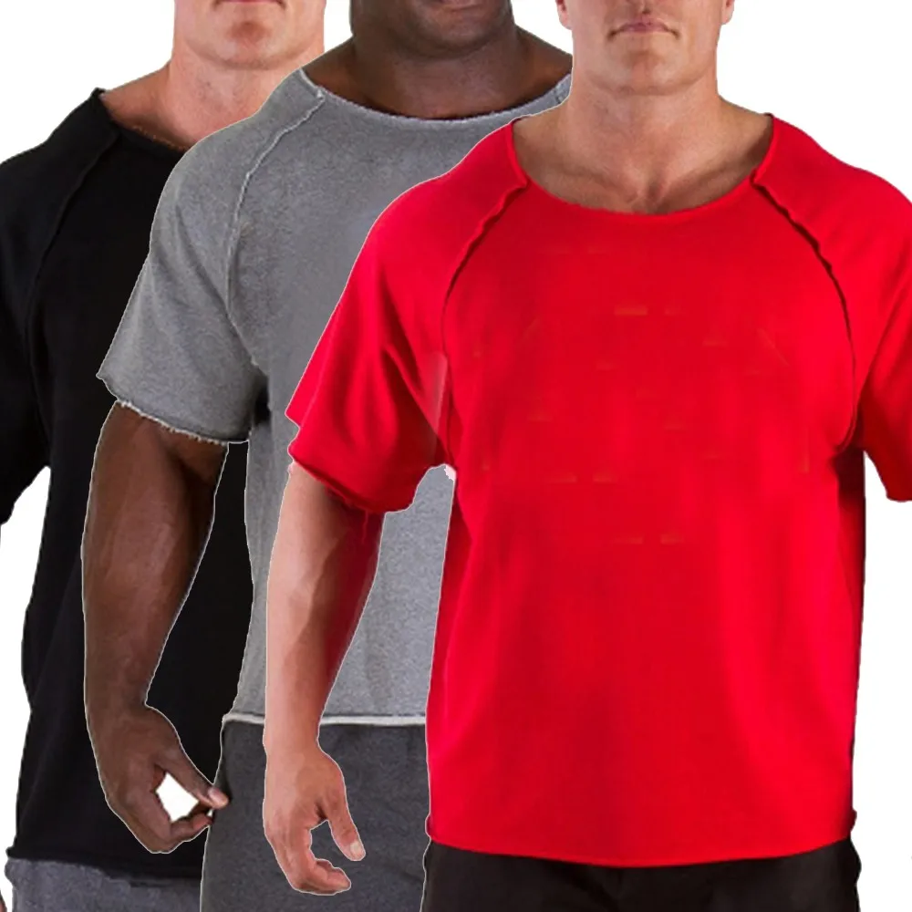 

Men Casual Round Neck Cotton T-shirt Fitness Gym Wear Bodybuilding Workout Tee Fashion Edition Type Half-sleeved Top Breathable