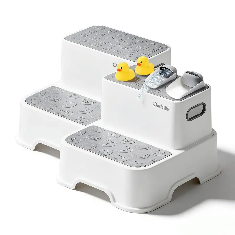 

Набор из 2-х детских стульчиков-подставок с удлинителем для смесителя, игрушками-утками, нескользящие, для малышей, для ванной, раковины, приучения к горшку, для кухни, усиленные