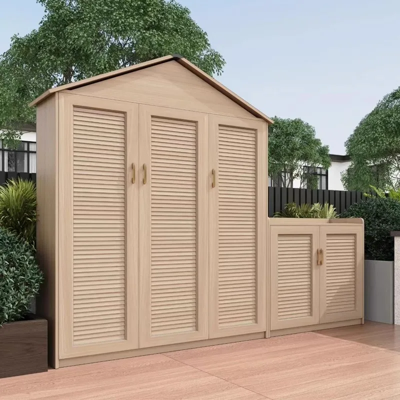 في الهواء الطلق سبائك الألومنيوم خزانة مقاوم للماء واقية من الشمس حديقة فناء شرفة غير نافذ للمطر خزانة خذاء خزانة خزانة متنوعة #2