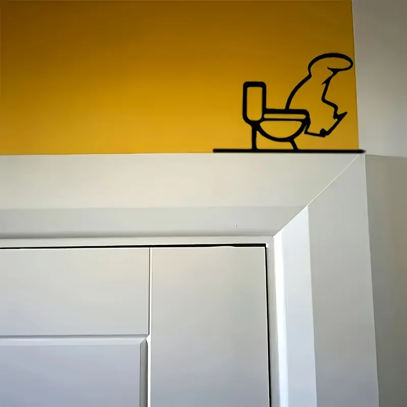 1 قطعة شعار مرحاض الحمام المعدني-ديكور حائط حديث ممتع، مناسب للمنزل والمكتب والمطعم - مثالي لتدفئة المنزل