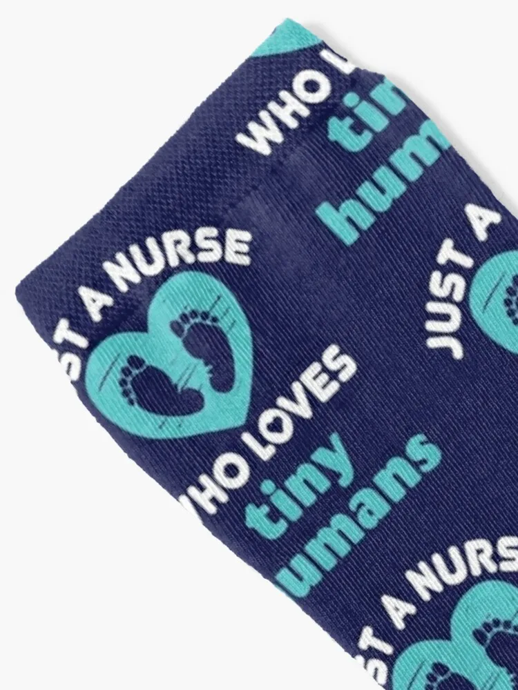 Just a Nurse Who Loves Tiny Humans Pediatric Nurse Socks Compression stockings cute socks socks for christmas Girl'S Socks Men's