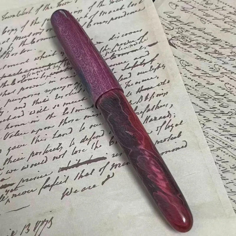 JOWO Nib BALAOYE Purple Solid Wood Fountain Pen Dragon Scale 0.5 1.0 Long Knife Tip  Ideal Gift for Boss Stationery for Teenager