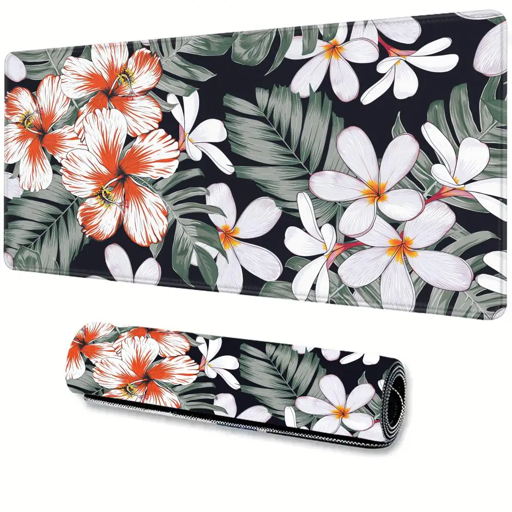 

Flower Plant Mouse Pad Game Computer Large Mousepad XXL Retro Desk Mat Wildflower Keyboard Soft Natural Rubber Non-slip Carpet