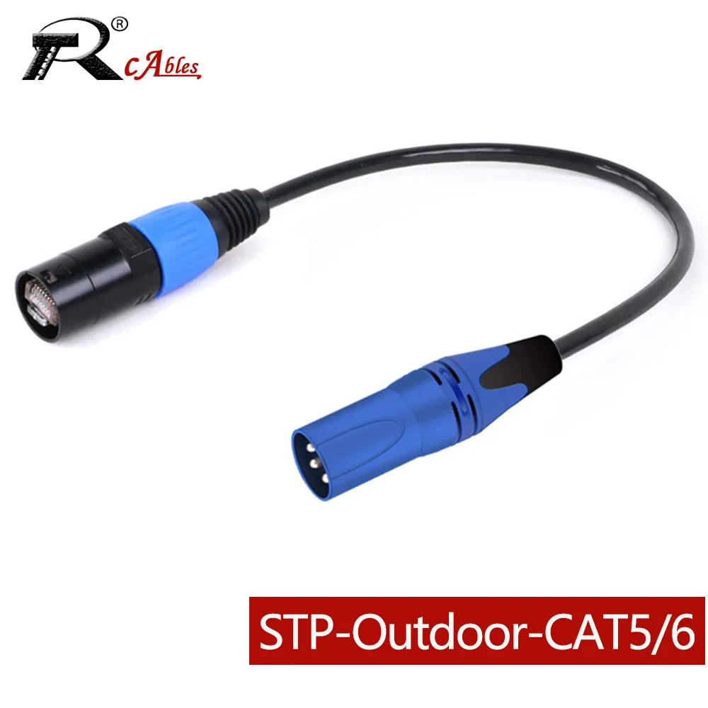 

Cat5/5e/6 Ethernet Cable,3Pin XLR Male to Waterproof Zinc Alloy Shell RJ45 Male Network Connector for Amplifiers Mixing Consoles