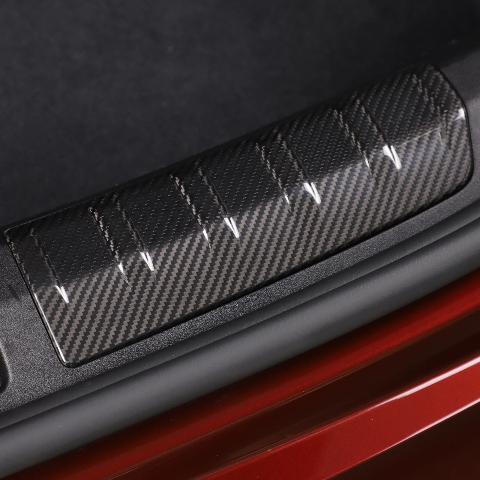 For Porsche Taycan 2019 2020 2021 2022 real Carbon Fiber Car Trunk Door Sill Protector Strip Cover Trim Car Accessories