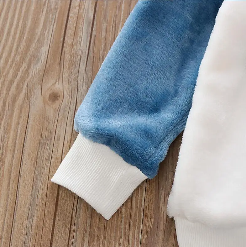 Jungen Korallen Fleece Pyjama Sets Plus Samt Dicke Flanell Homewear Kinder Winter Warme Nachtwäsche Anzug 2Pcs Mädchen Hosenanzug – Detail 9