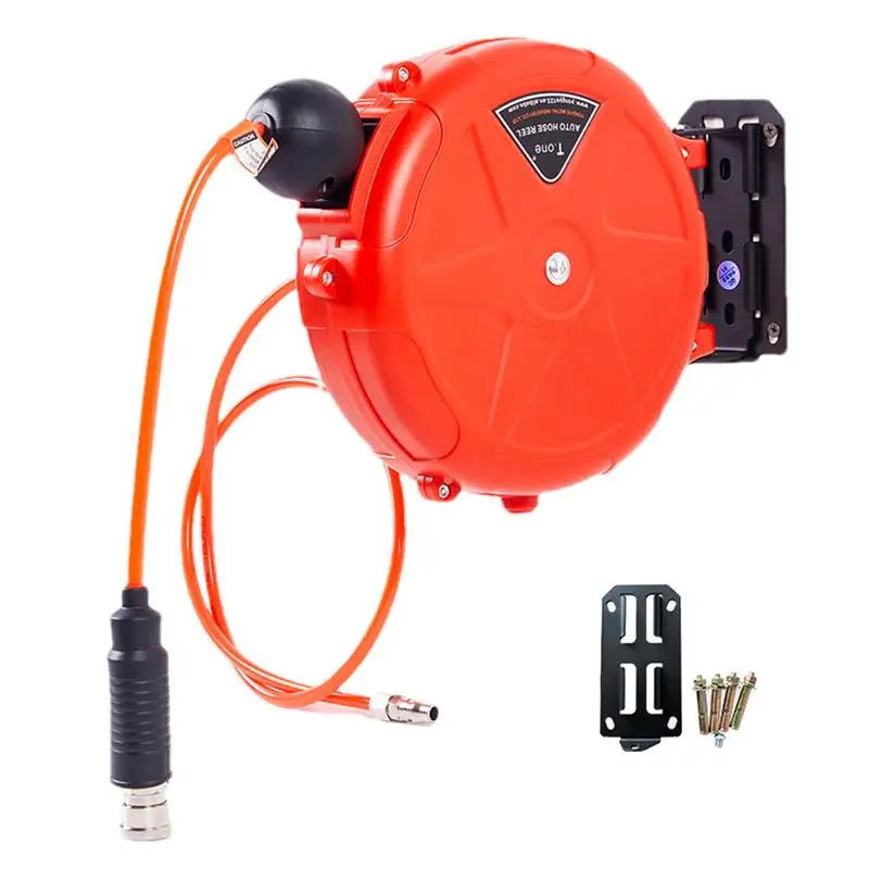 

Compressor Hose Reel Retractable 10m Wall Mounted Automatic Rewind Air Hose Tool With Swivel Bracket Automatic Locking Air