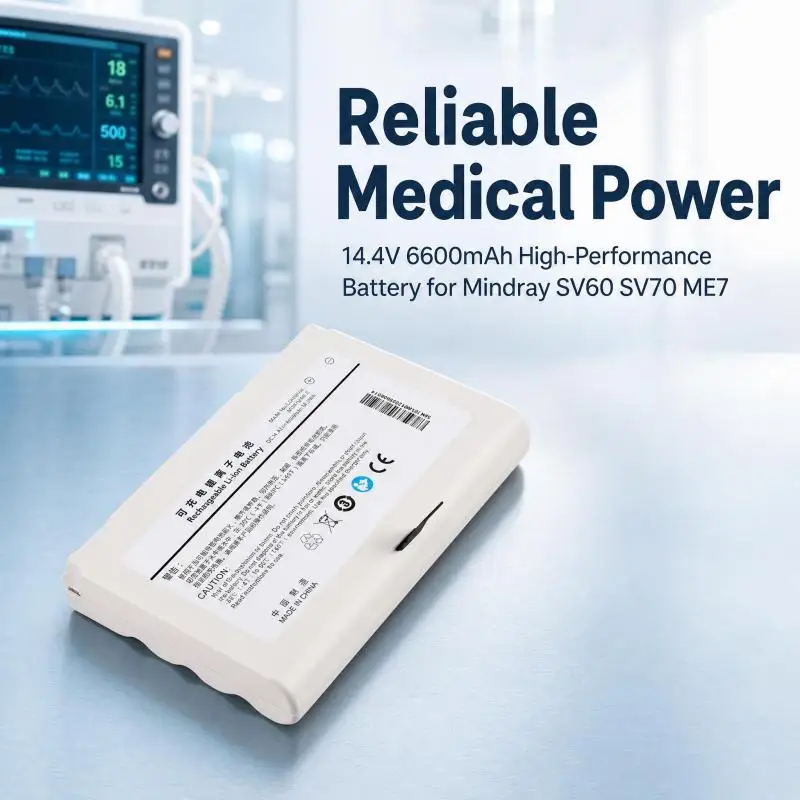 LI24I001H 14.4V 6600mAh Rechargeable Li-ion Replacement Battery for Mindray SV60 SV70 ME7 Medical Ventilator Equipment