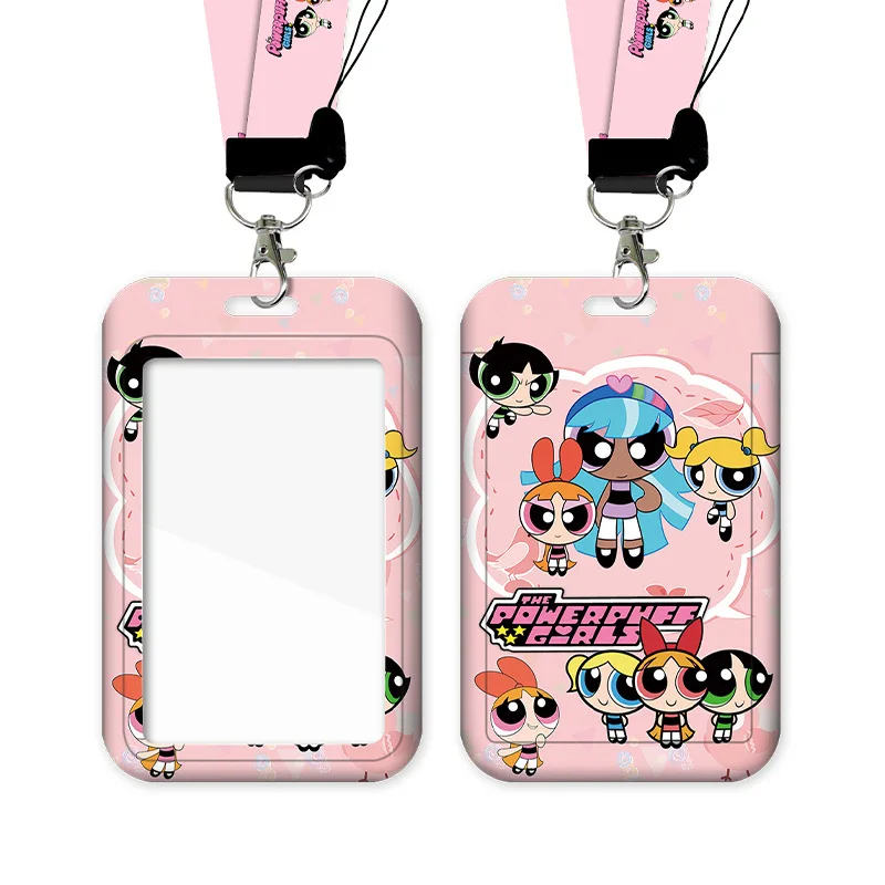 Cartoon Anime Children Card Holder Students Powerpuff Girls Bus Subway Access Card Protector Gift Couple