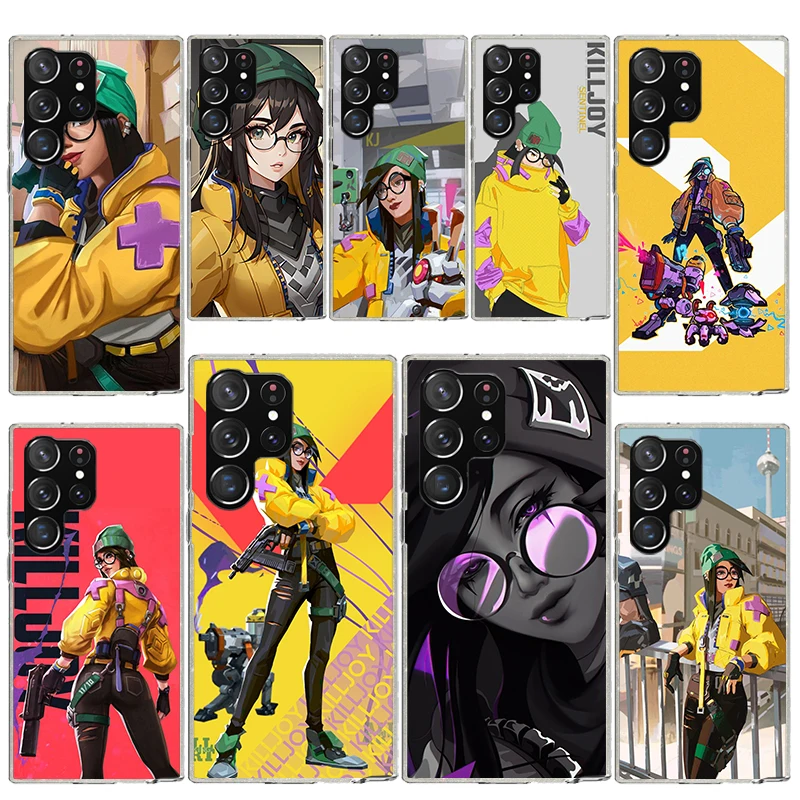 Valorant Killjoy Soft Silicone Phone Case For Samsung Galaxy S24 S23 S22 Ultra S21 S20 FE S10 Plus S10E S9 S8 + Cover Capa