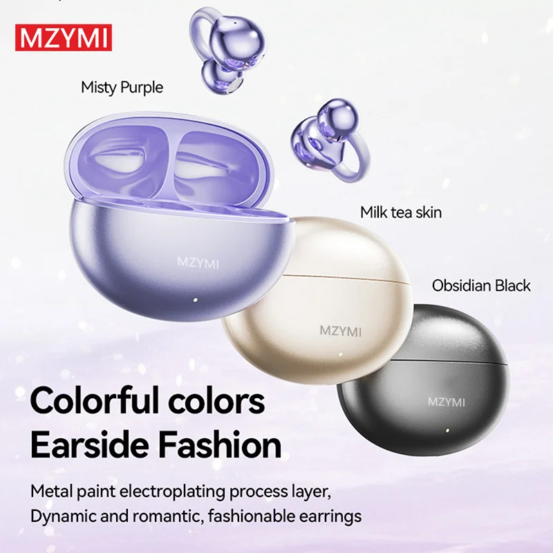 

MZYMI New M91 Ear Clip Wireless Earbuds ENC Bluetooth5.4 HD Call Touch Control Earphones TWS Noise Reduction sport Headet