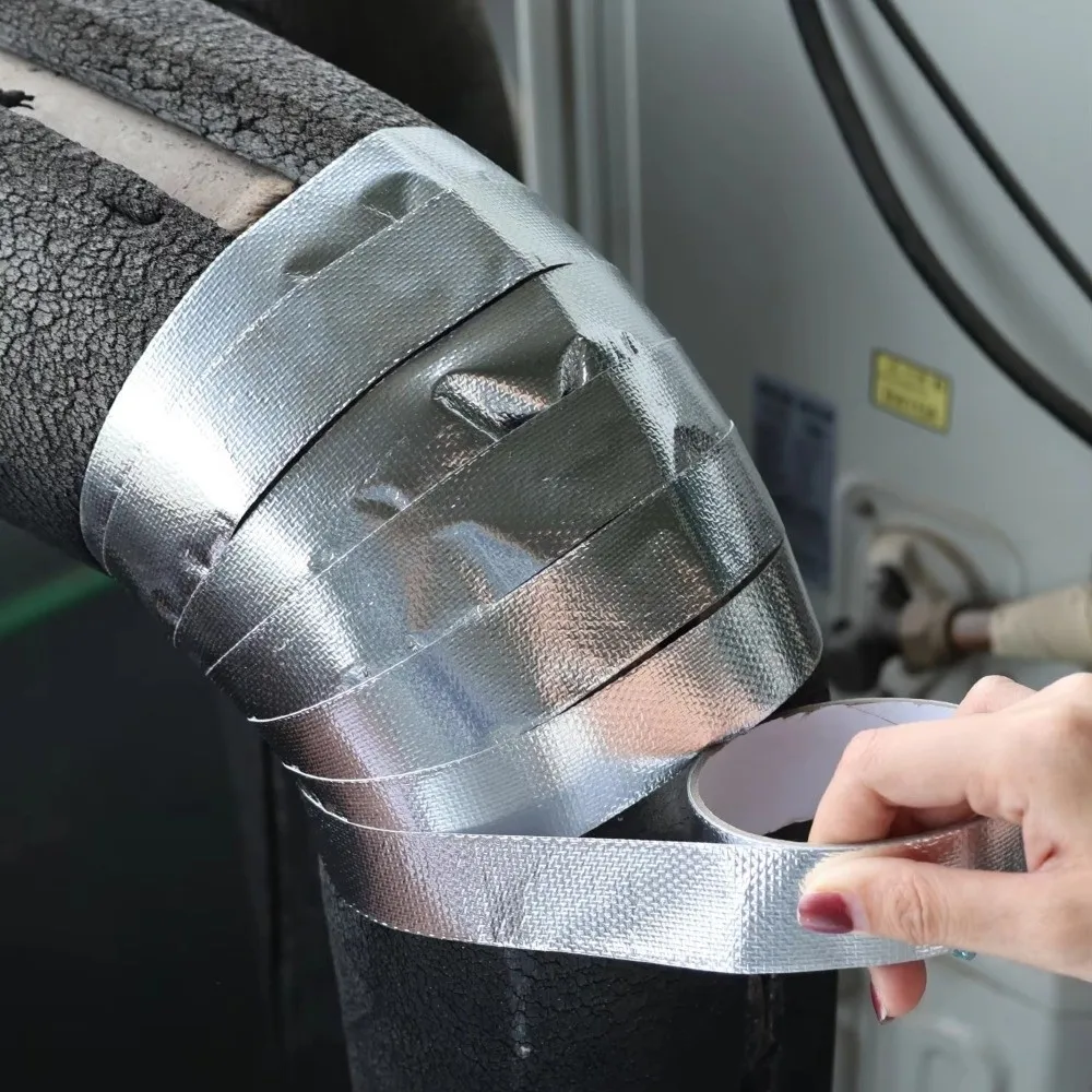 5/10Meters Air Conditioning Pipe Wrapping Tape Waterproof Heat-insulating Fiberglass Aluminum Foil Tapes Sun-proof