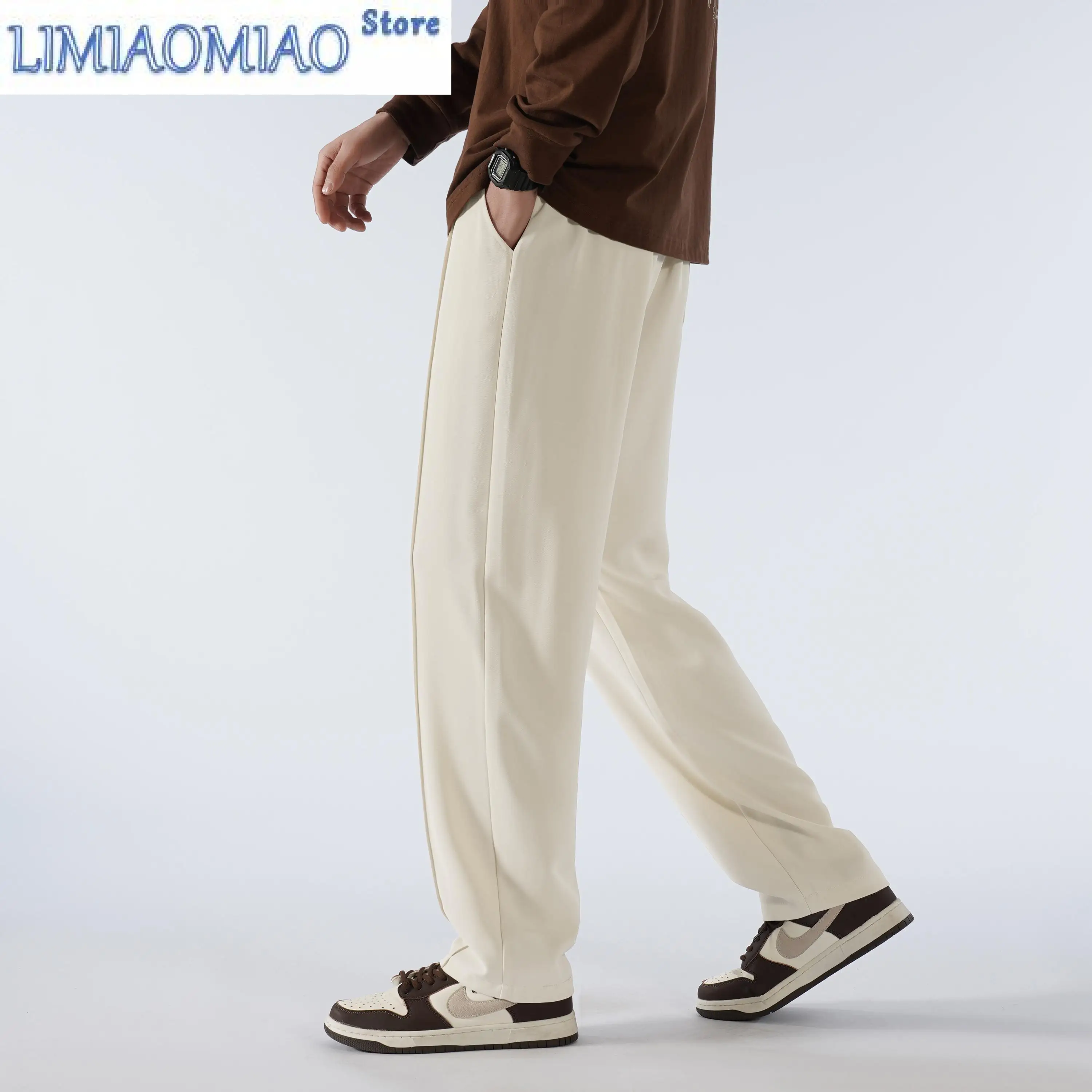 2025 Spring And Summer 190 Tall Men's Plus Size Pants 115 Long Legs Straight Leg Casual Elastic Sports Pants Extra Long Pants