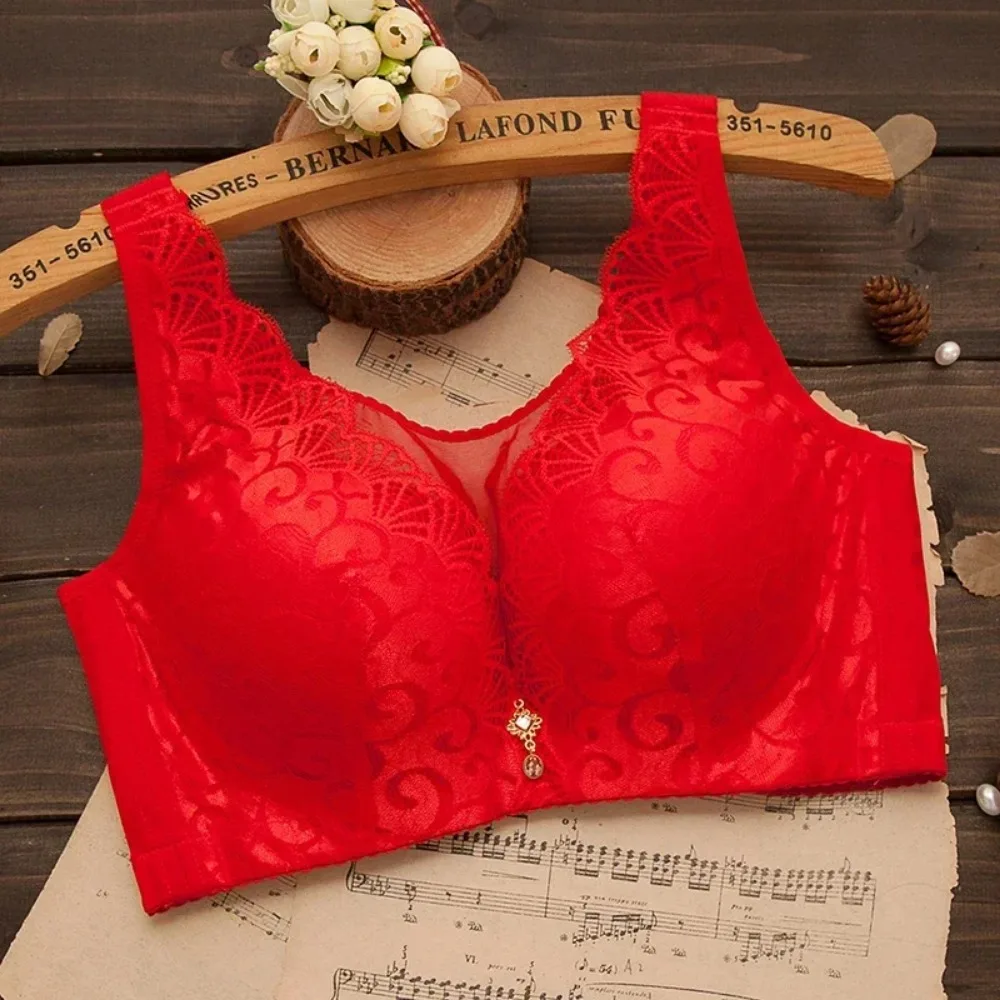 Push Up Lace Bras for Women Sexy Plus Size Brassiere Comfort Underwear Female Wide Straps on The Back Sutian Feminino