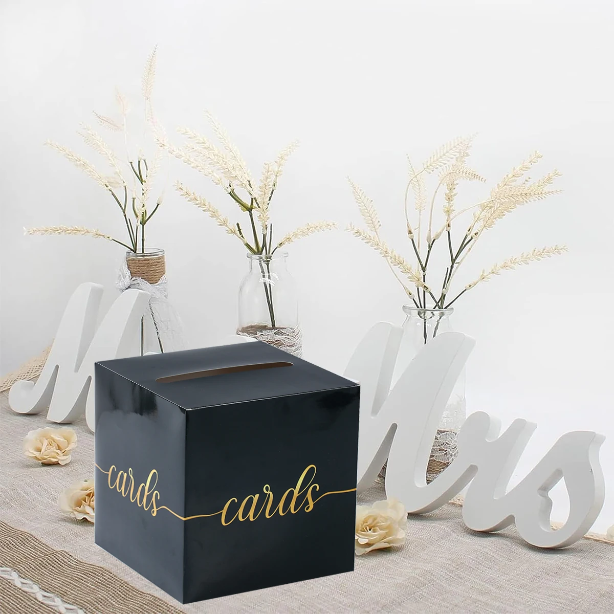 1 Sets White Black Card Boxes with Gold Foil Design Voting Game Wedding Special Gift Box Baby Shower Birthday Party Decor Boxes