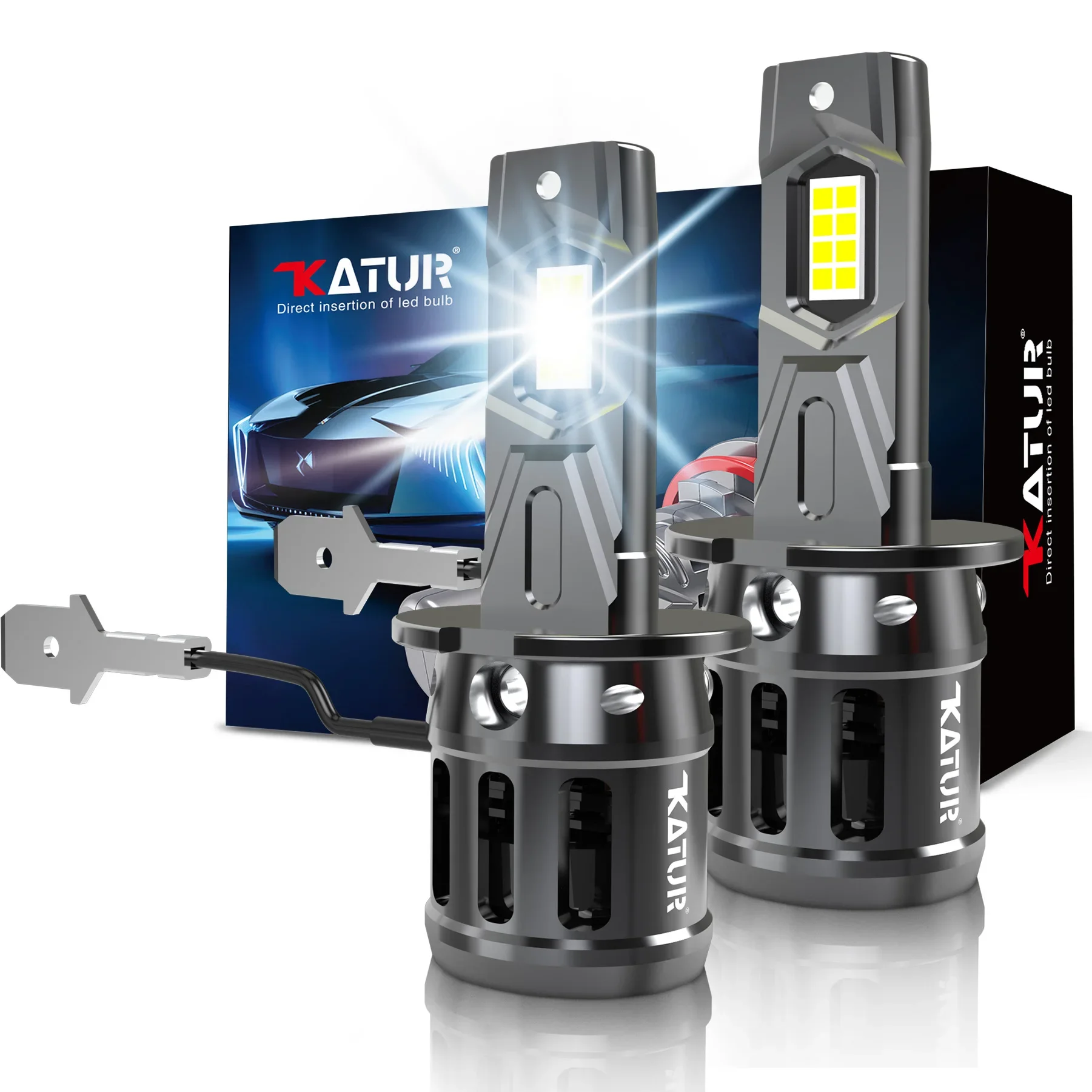Katur 2pcs H3 Led Car Headlight Fog Light Canbus High Power Auto Diode Driving Running Lamp 6000K For Chevrolet AVEO 2005~2011