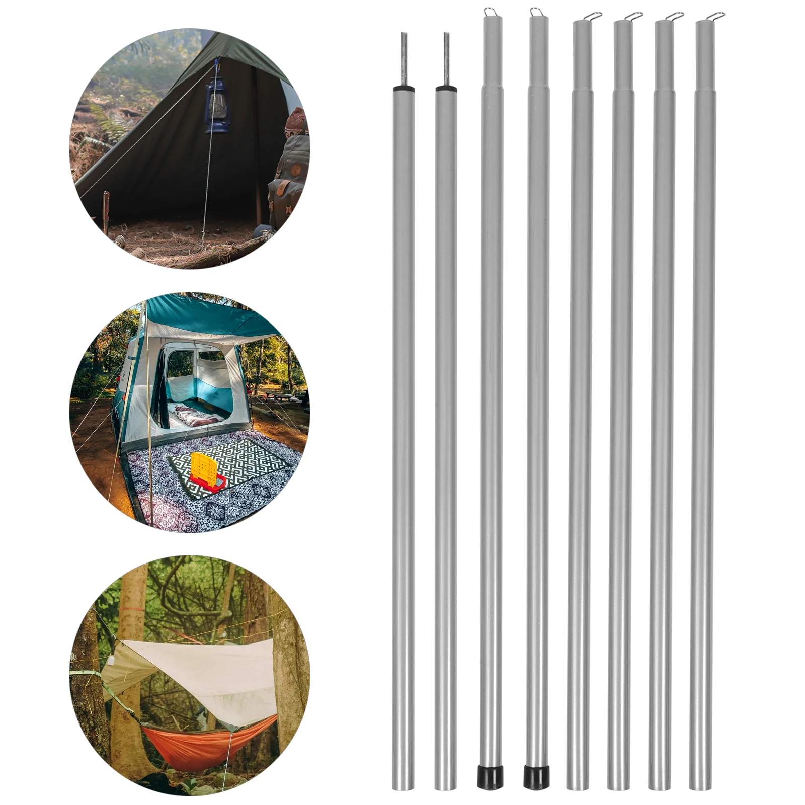 

8 Pcs Tent Stand Tents Replacement Rod Camping Supply Tarp Poles Canopy Series Sturdy Frame Iron Fixed Tool