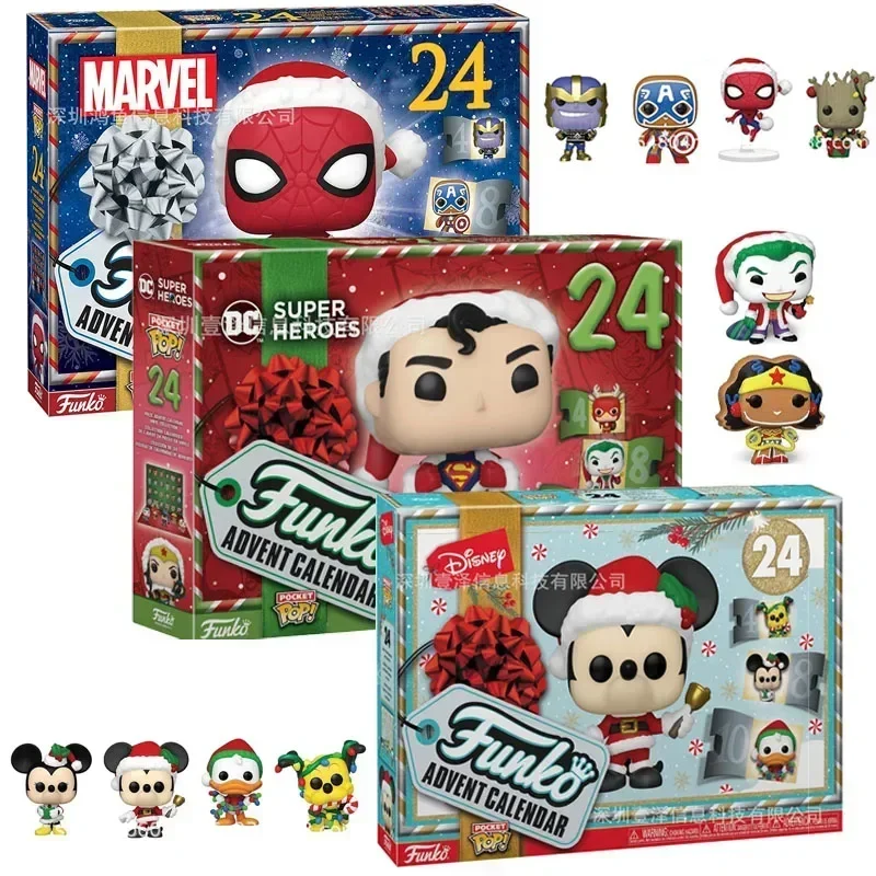 

24pcs/set Spider-Man Christmas Advent Calendar Surprise Gift Box Marvel Cartoon Figure 24 Days Countdown Kids Christmas Gift