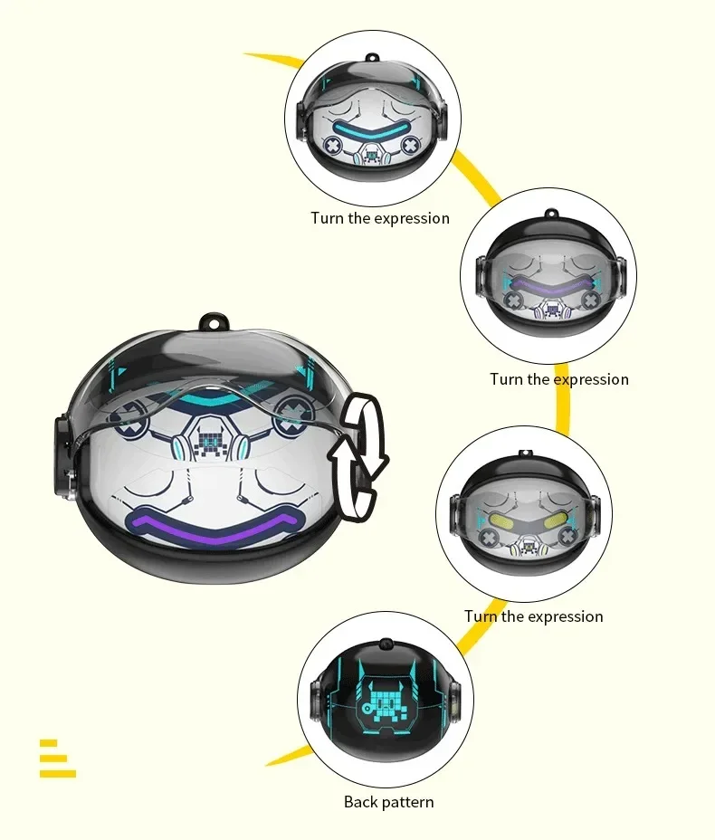 العصرية دوران روبوت TWS سماعة لاسلكية الخيال العلمي سايبر ميكا تأثير الصوت قناع الوجه تغيير تعطي سلسلة سماعات أذن بلوتوث