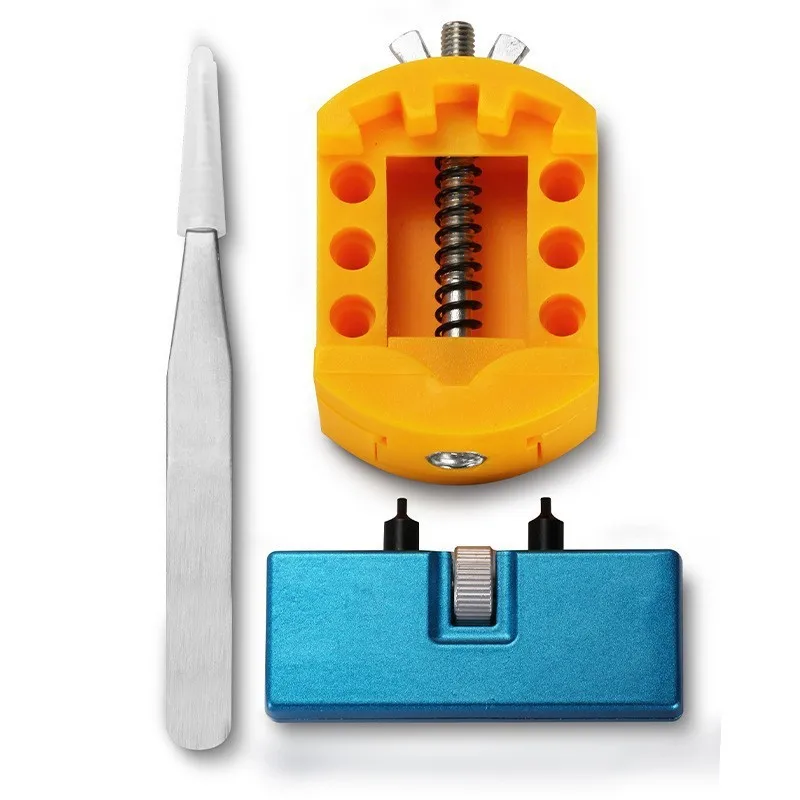 Conjunto de ferramentas de reparo, removedor traseiro de relógio, abridor ajustável, removedor de caixa traseira, abridor de caixa de relógio, suporte removedor de reparo 3 em 1