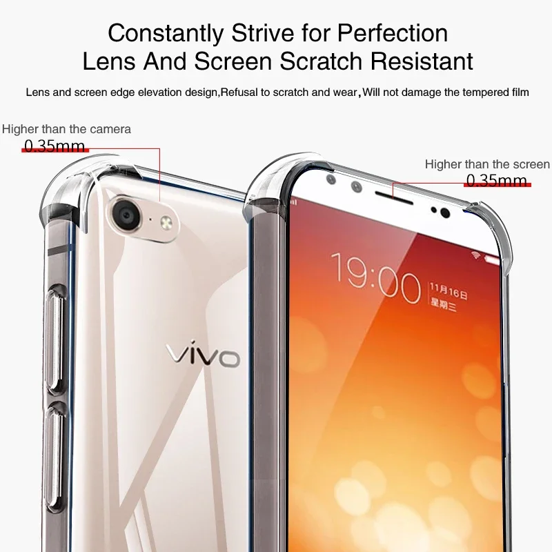 Coque Luxury Transparent Silicone Case for VIVO X9 S X9S X7 Plus X9Plus X7Plus Airbag Back Cover Fundas Mobile Phone Accessories