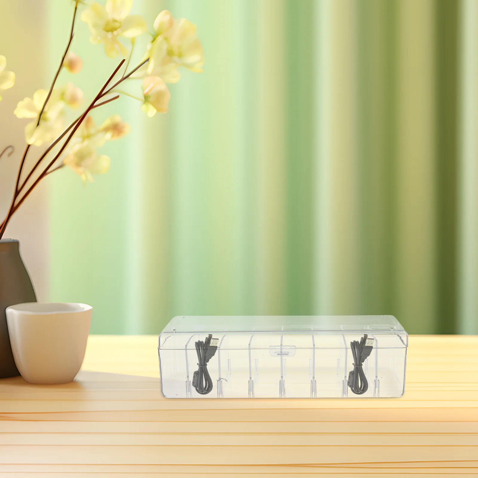 Transparent Storage Box Thick Material Removable Dividers Card Business Cable ganizer Plastic Container Desk Clutter Free