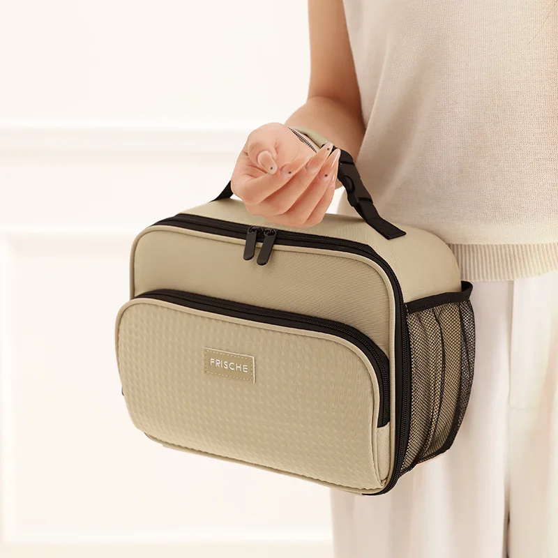 حقيبة الغداء المحمولة للنساء الحرارية معزول علب الاغذية حمل برودة حقيبة يد مقاوم للماء بينتو الحقيبة مكتب الغذاء حقيبة يد