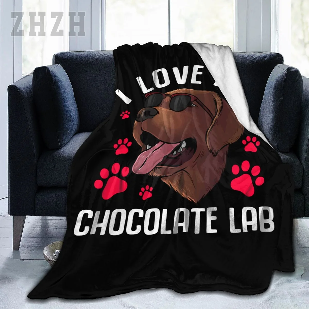 Blanket I Lover My Chocolate LAB Labrador Retriever Dogs Flannel Multifunction Camping Sofa Cover Keep Warm