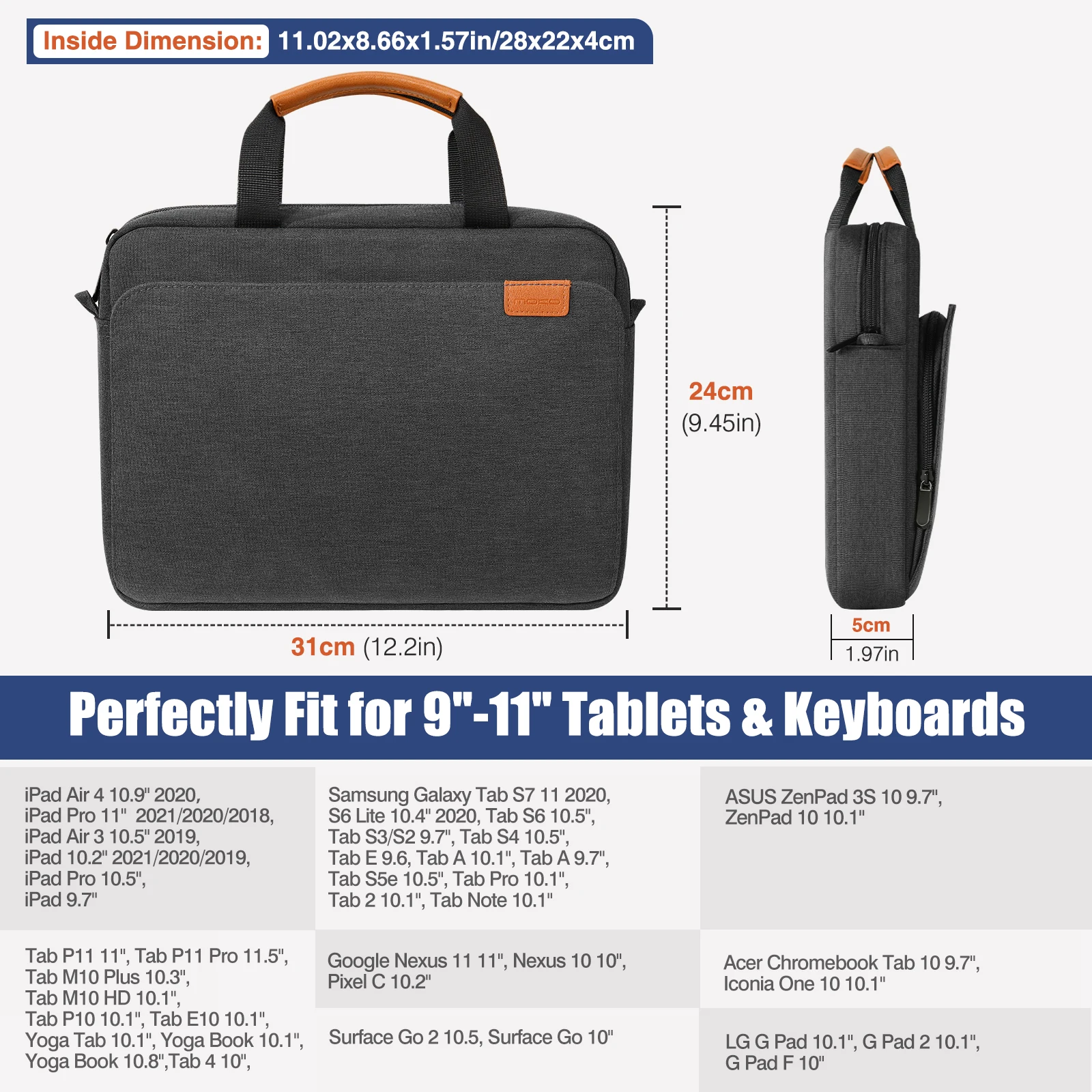 Housse de sac à main pour iPad air 5 10.9 pouces 2022, housse de sac à bandoulière antichoc pour iPad Pro 11 2021, iPad Air 4 10.9 2020