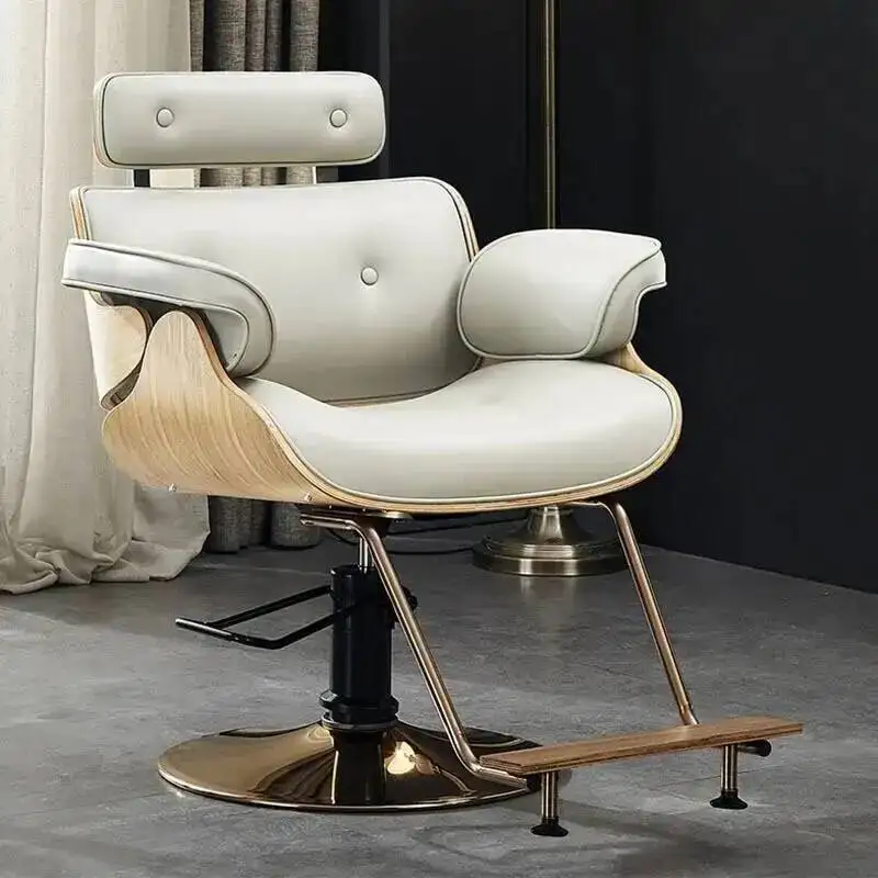 

Luxury Chair Leg Gold Salon Barbershop Modern Beauty Vintage Salon Chair Portable Swivel Silla De Barbero Commercial Furniture
