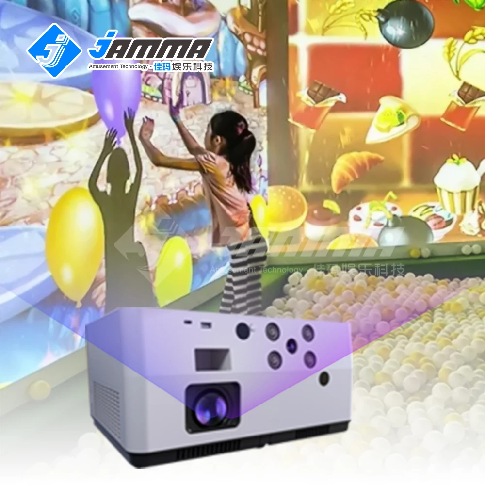 Indoor playground kiddie rides amusement park rides ball pit interactive wall projector children's game