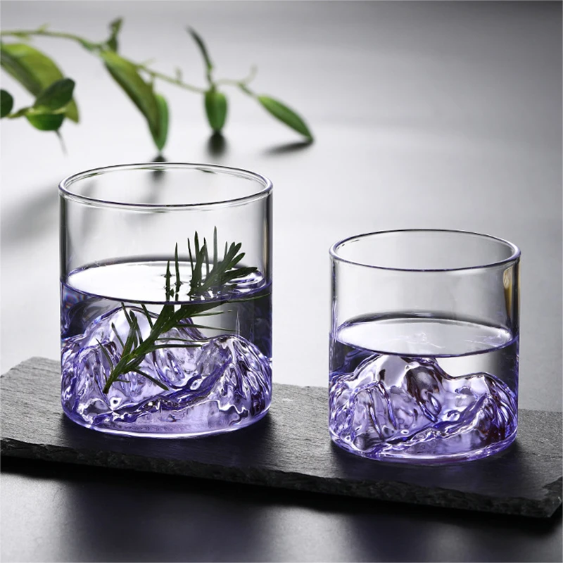 Mount Fuji Glass Cup Retro Japanese Style Water Cup Japanese Tea Cup Whiskey Cup Tibetan Mountain Cup Glass Cup Wine Glass