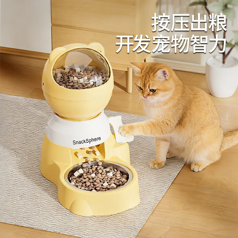 Cat Automatic Feeder Dog Large Capacity Automatic Feeder Press Type Quantitative Puzzle Dog Bowl Cat Bowl