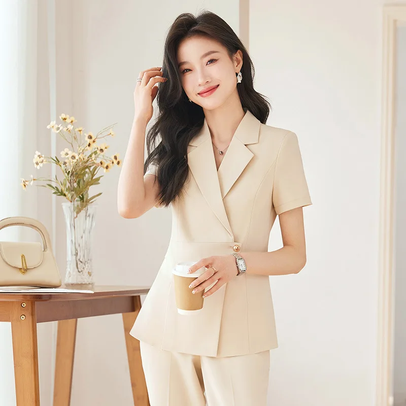 

High-End Suit Women's Summer Temperament Goddess Style Jewelry Store Business Clothing Hotel Front Desk Manager Work Clothes