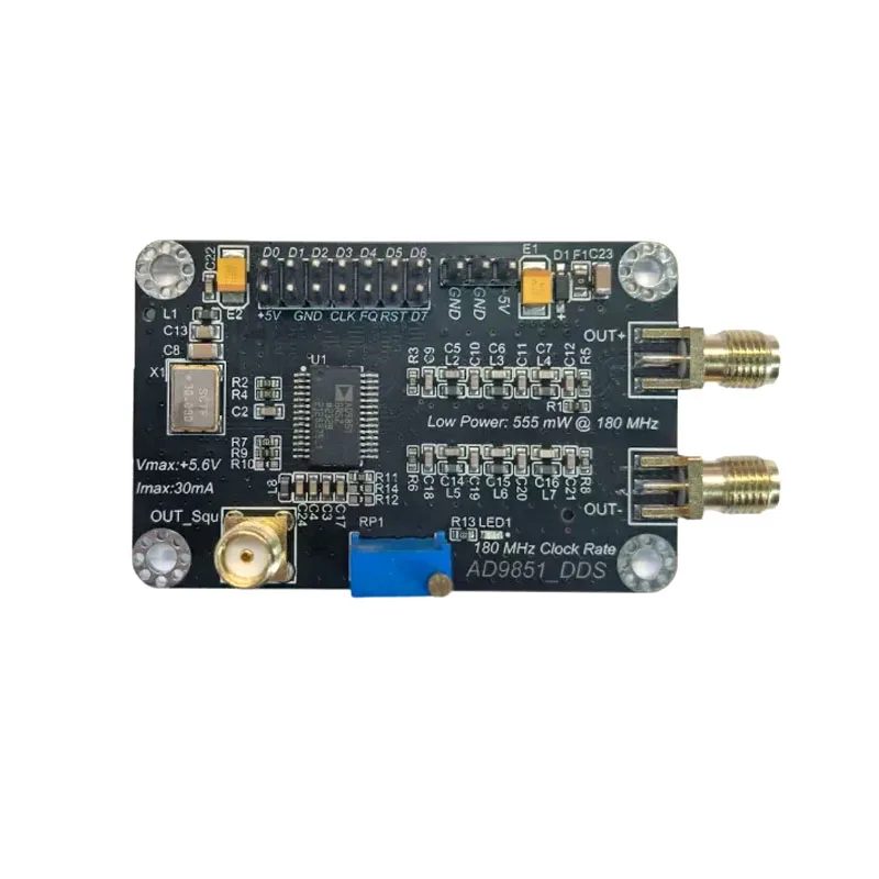 AD9851 DDS Signal Generator Module 5V 65MHz Sine/Square Wave Output SPI Parallel Interface for RF Testing DIY