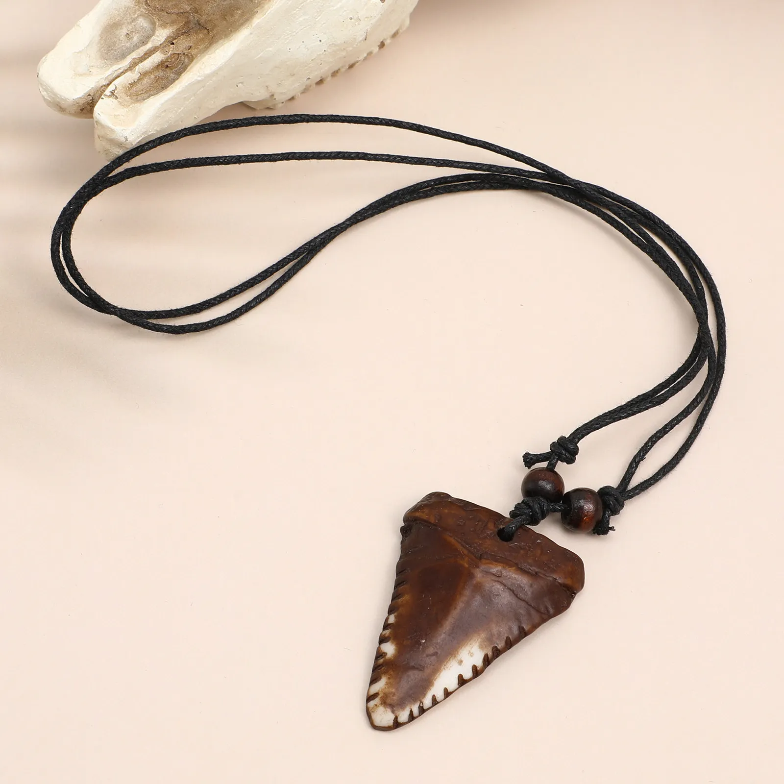 Shark Tooth Necklace for and Men Personalized Vintage Retro Pendant Neck Chain Beach Surf Outdoor Fashion Jewelry Gift - view 5