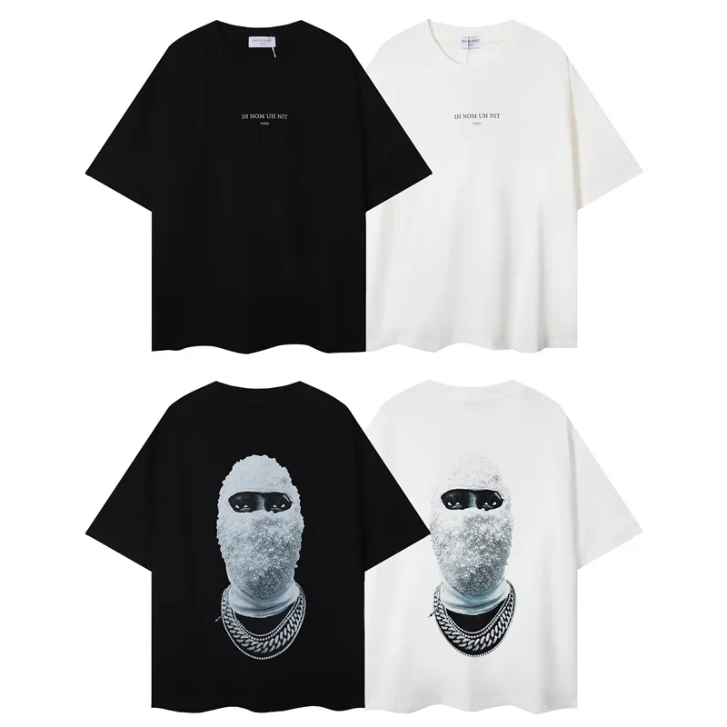 Black White IH NOM UH NIT T-shirt Men Woman Good Quality The Back Pearl Man Masked Trend Loose Short Sleeve Tops Tee