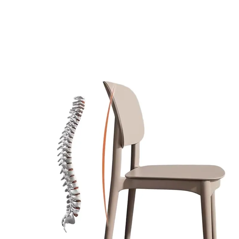 Nordic dining chair household thickened plastic back modern simple restaurant dining chair commercial stackable stool