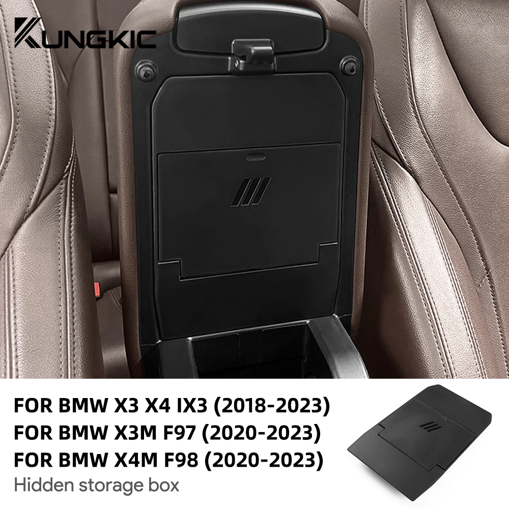 Car Armrest Hidden Storage Box For BMW X3 G01 iX3 X4 G02 X3M F97 X4M F98 Auto Product Interior Modification Organizer Accessory
