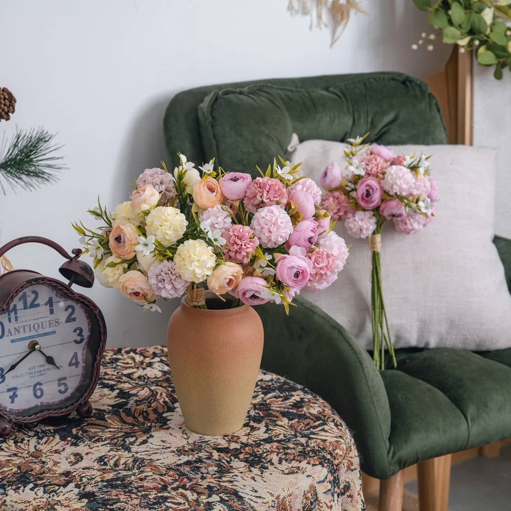 

Настенная любящая роза Lulian Ruyi Bundle, имитация цветка, украшение для дома, свадебный ручной цветок, искусственный цветок