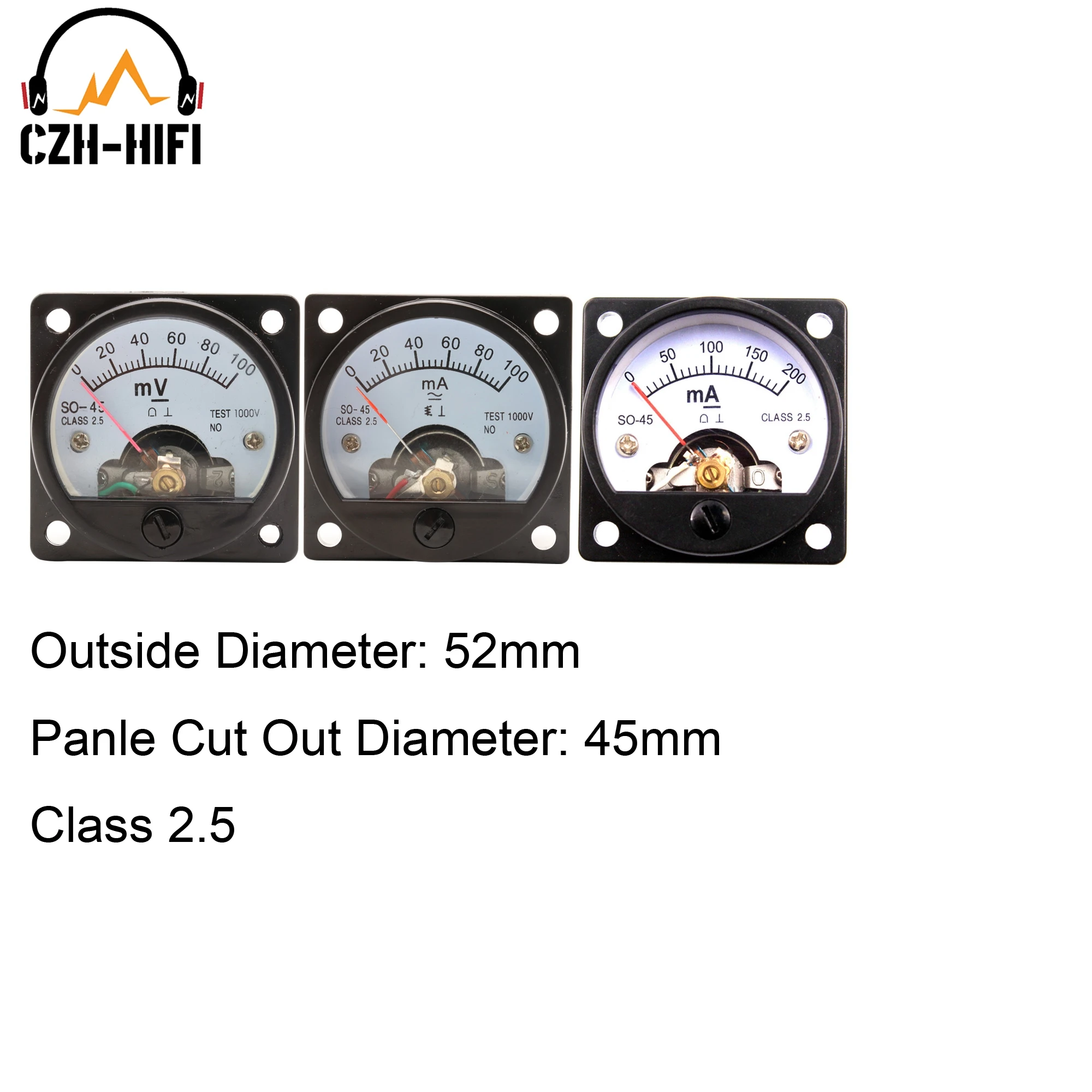 1 Stück Vintage Panelmeter VU MA MV DC 100mA 200mA 100mV 500uA Amperemeter für Audio-Verstärker DIY HiFi – Detail 2
