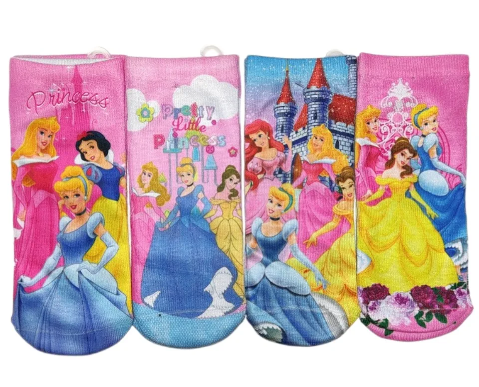 12Pairs/Lot Diseny Cartoon Design Elsa Sofia Cars Princess Mickey Colorful Sock Kids Socks Children Favorite Cartoon Socks