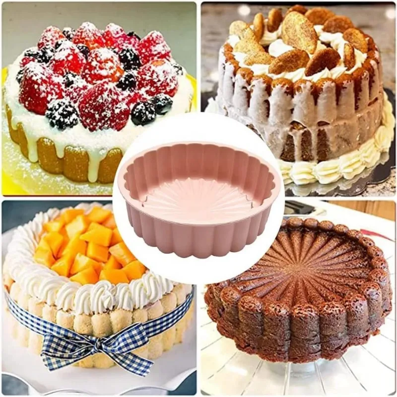 Multifunctional Cake Mold | Reusable Nonstick DIY Heart-Shaped Cake Tray | Heat-Resistant Silicone Baking Pan for Kitchen