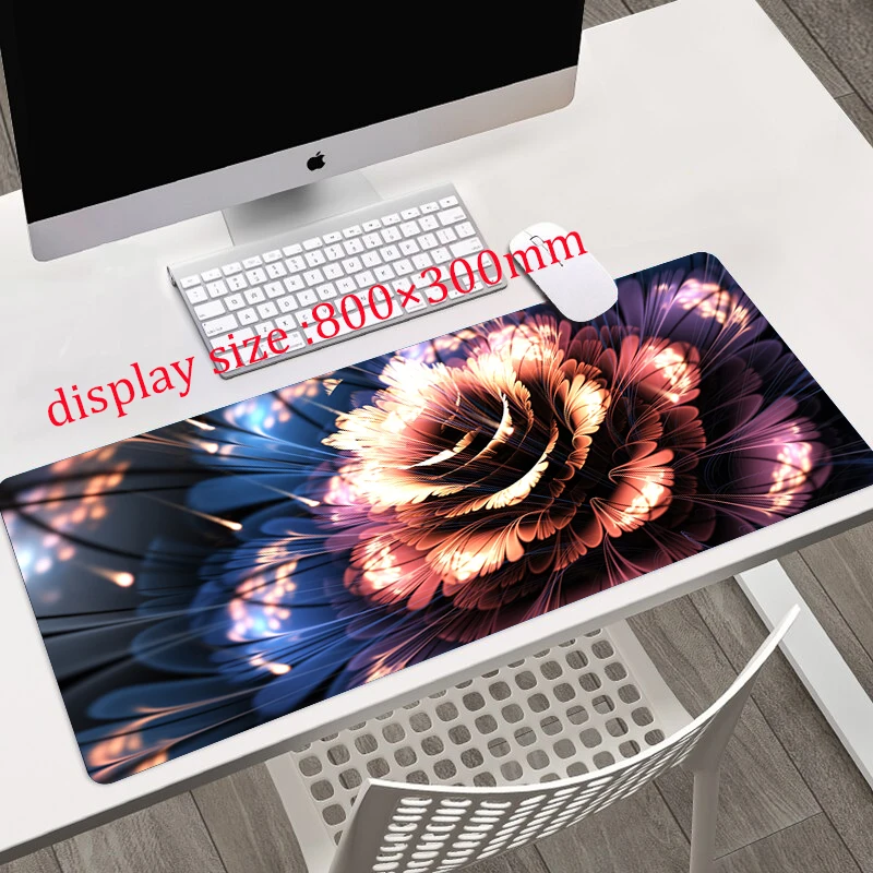 Luxury Shining Flowers HD Art Printing XXL Mouse Pad Gamer Accessory Hot Large Desk Pad，Computer Lock Edge Keyboard Non-slip Mat