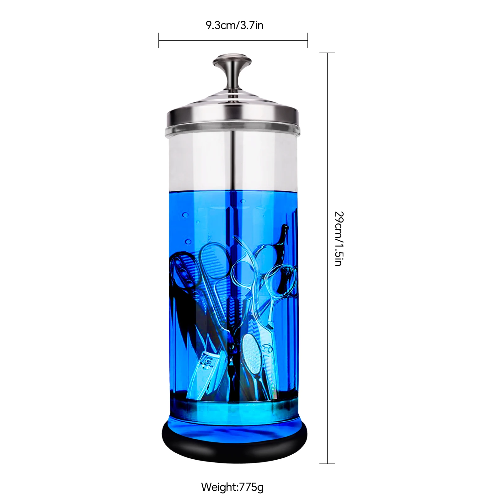 Barbershop Desinfektion Jar Schönheit Manikürist Edelstahl Glas Filter Sauber Sterilisation Container Schönheit Friseursalon Werkzeuge – Detail 8