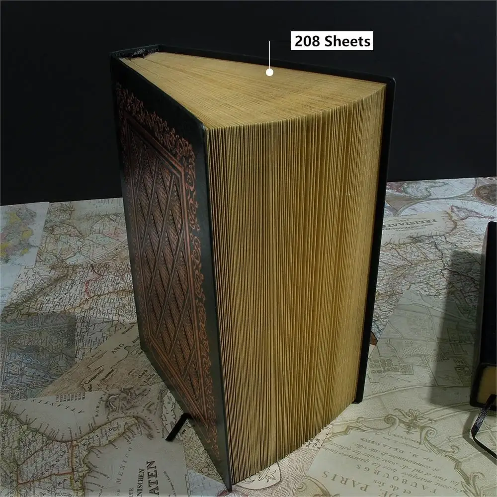 B6 Hardcover Notebook Foil embossing 208 sheets Blank Kraft Pages Bible Diary