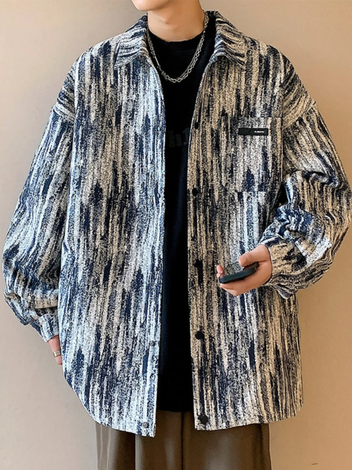 

Повседневная свободная мужская толстовка Jaet 2024, новинка весны и осени Faion, брендовая длинная толстовка из полиэфирного волокна Small Fraance Sle