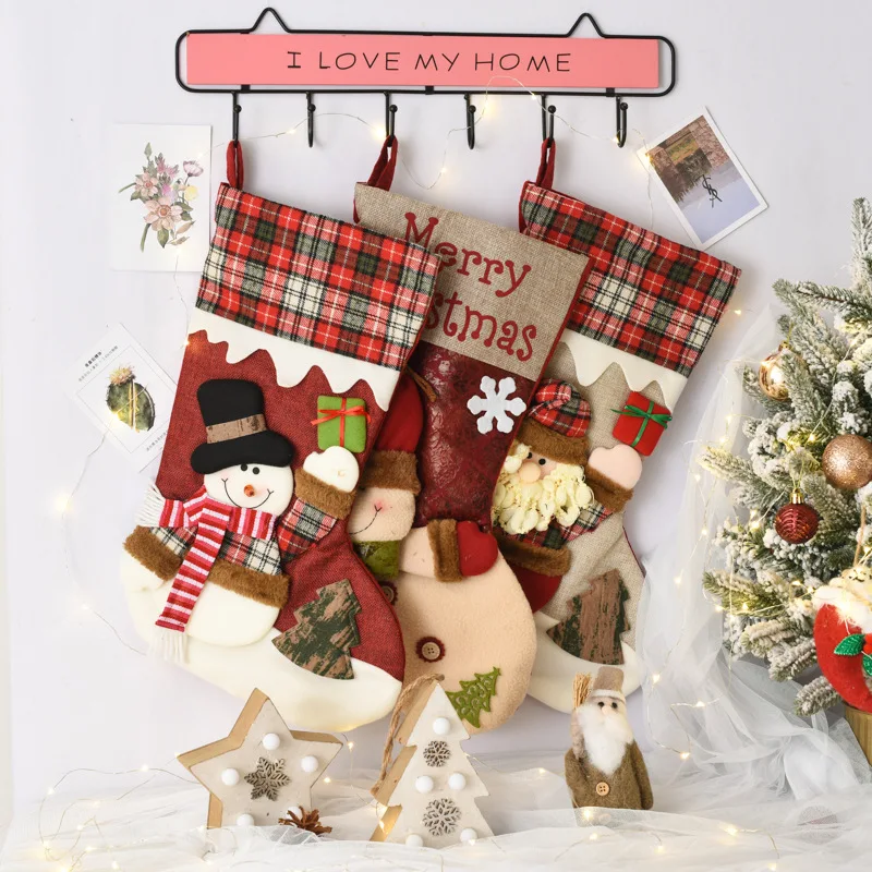 1pc Extra Large Christmas Stockings Socks Merry Christmas Party Favors  Candy Apply Gift Packing Holder Xmas Stocking Tre Supply