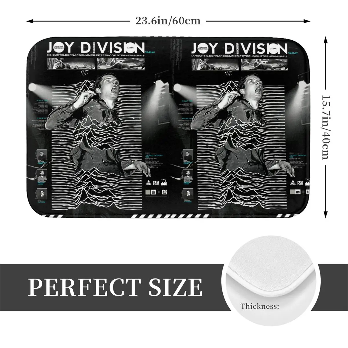 Artwork By Pavelmode Joy Division Anti-slip Doormat Floor Mat Durable Carpet Rug for Kitchen Entrance Home Bedroom Footpad Mats